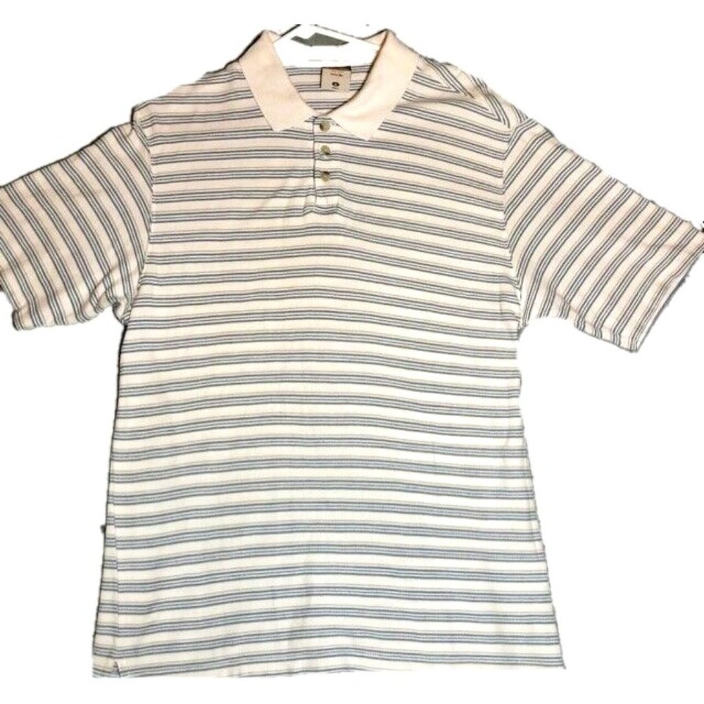 Columbia XCO Mens Polo Shirt M Blue/White Striped
